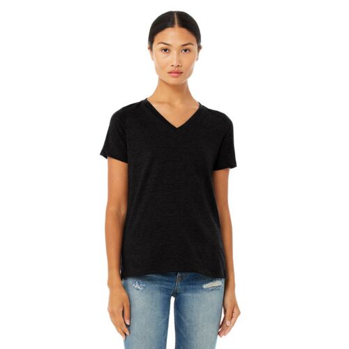 Ladies' Relaxed Heather CVC Jersey V-Neck T-Shirt Thumbnail