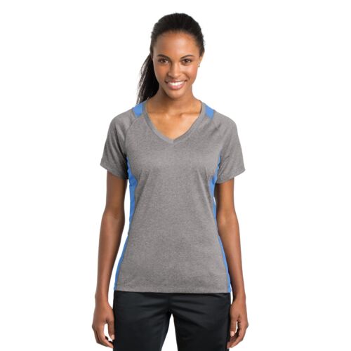 Women's Heather Colorblock Contender V Neck Tee Thumbnail