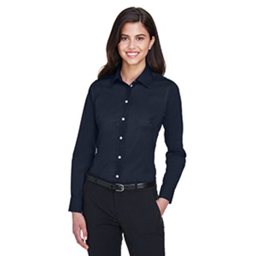 Ladies' Crown Collection® Solid Stretch Twill Woven Shirt Thumbnail