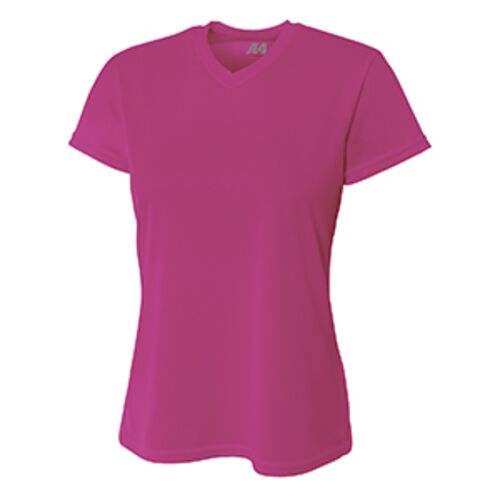 Ladies' Birds-Eye Mesh V-Neck T-Shirt Thumbnail