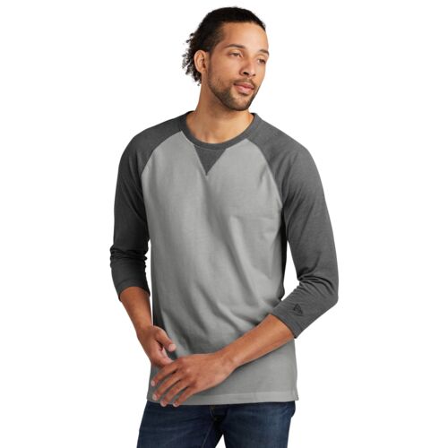 Sueded Cotton Blend 3/4 Sleeve Baseball Raglan Tee Thumbnail