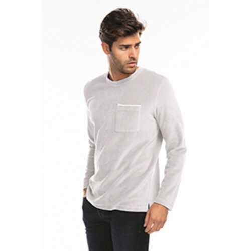 Unisex USA Made Velour Long-Sleeve Pocket T-Shirt Thumbnail