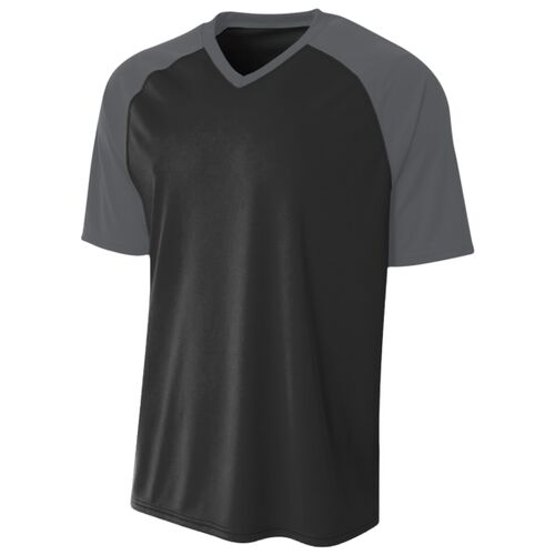Adult Polyester V-Neck Strike Jersey with Contrast Sleeve Thumbnail