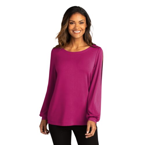 Women's Luxe Knit Jewel Neck Top Thumbnail
