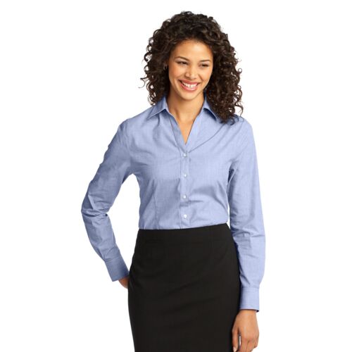Ladies Crosshatch Easy Care Shirt Thumbnail