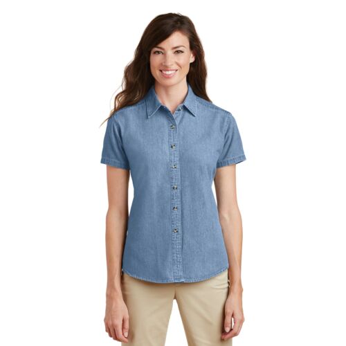Ladies Short Sleeve Value Denim Shirt Thumbnail