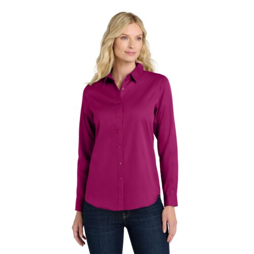 Ladies Long Sleeve SuperPro React Twill Shirt Thumbnail