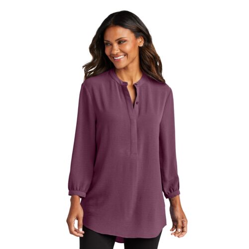 Ladies 3/4 Sleeve Textured Crepe Tunic Thumbnail